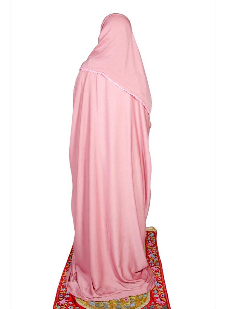 Prayer dresses Lace Sleeves by Nashwa.Boutique (Pink)  - Image 2