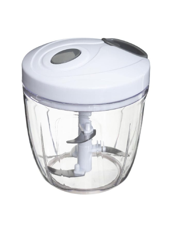Five Simply Smart Durable Plastic Manual Mincer Chopper White and Clear 12.5 x 14 x 12.5 cm 146428 - Image 1