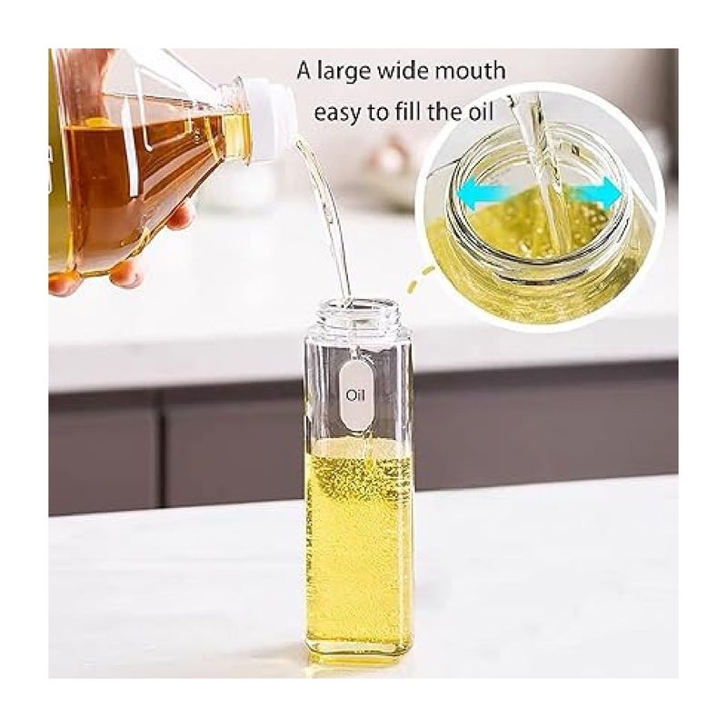 Krivety Oil Dispenser Bottle 500ml 17oz Olive Oil For Kitchen NoDrip Glass Cooking Oil DispenserVinegar Cruet Soy Sauce Dispenser SpoutWide OpeningEasy Refill And Cleaning YELLOW SQUARE - Image 5