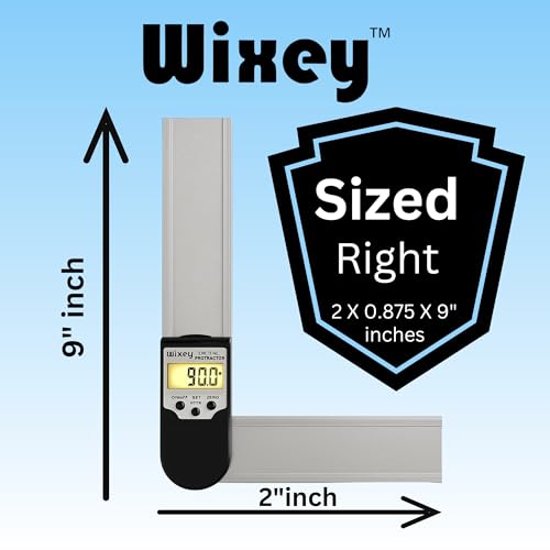 Wixey 8'' Digital Protractor – Durable Angle Measuring Tool w/Magnetic Edges for Table Saws – Accurate, Precise Digital Angle Finder for Woodworking & Construction - Image 5