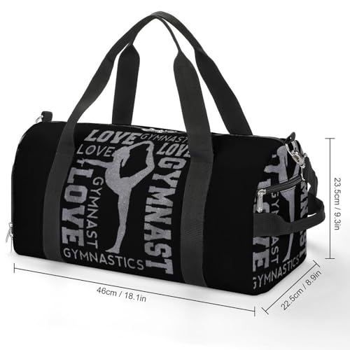 NELife Love Gymnastics Gymnast Sport Gym Duffle Travel Bag with Shoe CompartmentWet Pocket for Men and Women - Image 3