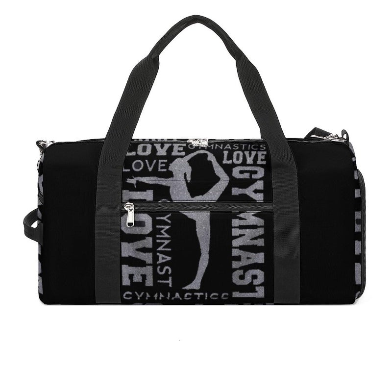 NELife Love Gymnastics Gymnast Sport Gym Duffle Travel Bag with Shoe CompartmentWet Pocket for Men and Women - Image 2