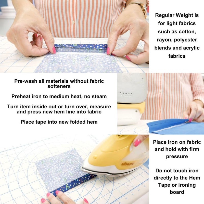 HeatnBond Hem Iron-On Adhesive, Regular Weight, White - Image 4