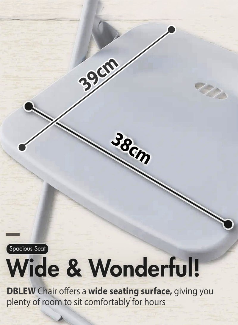 دي بلو كرسي دراسة قابل للطي، مقعد محمول قابل للطي، كرسي قابل للطي للمكتب أو الطاولة بإطار معدني ومقعد ومسند ظهر بلاستيكي، تصميم خفيف الوزن، أسود لامع للمنزل وغرفة النوم وغرفة المعيشة والشرفة والمكتب والكمبيوتر المحمول والكمبيوتر والمدرسة والفصول الدراسية والدراسة للطلاب وتناول الطعام والنزهات الخارجية والصيد والتخييم والمشي لمسافات طويلة وغرف المؤتمرات والفعاليات متوفرة في المجموعة - Image 5