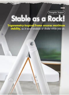DBLEW Foldable Study Chair Portable Folding Stool Bench Collapsible Chair For Desk or Table with Metal Frame and Plastic Seat and Backrest Compact Lightweight Design Glossy Black for Home Bedroom Living Room, Balcony, Office, Laptop, Computer, School Classroom Student Study, Dining, Outdoor Picnics, Fishing, Camping, Hiking, Conference Rooms & Events Available in Set of 1 to 8  - Image 3