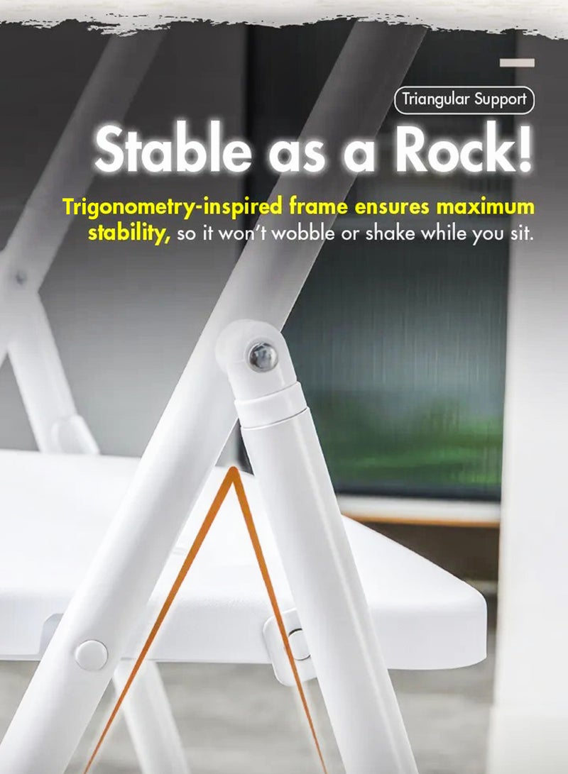 دي بلو كرسي دراسة قابل للطي، مقعد محمول قابل للطي، كرسي قابل للطي للمكتب أو الطاولة بإطار معدني ومقعد ومسند ظهر بلاستيكي، تصميم خفيف الوزن، أسود لامع للمنزل وغرفة النوم وغرفة المعيشة والشرفة والمكتب والكمبيوتر المحمول والكمبيوتر والمدرسة والفصول الدراسية والدراسة للطلاب وتناول الطعام والنزهات الخارجية والصيد والتخييم والمشي لمسافات طويلة وغرف المؤتمرات والفعاليات متوفرة في المجموعة - Image 3