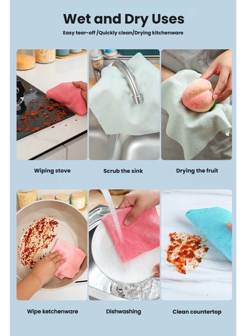 20PCS Disposable Cleaning Towels Tearable Cleaning Cloths, 20 Sheets Multipurpose Reusable Dry Wet Clean Microfiber Wipes Wiping Rags - Image 5