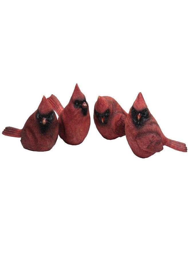 Transpac Set of 4 Small Resin CARDINAL Figurines #U2813 - Image 1