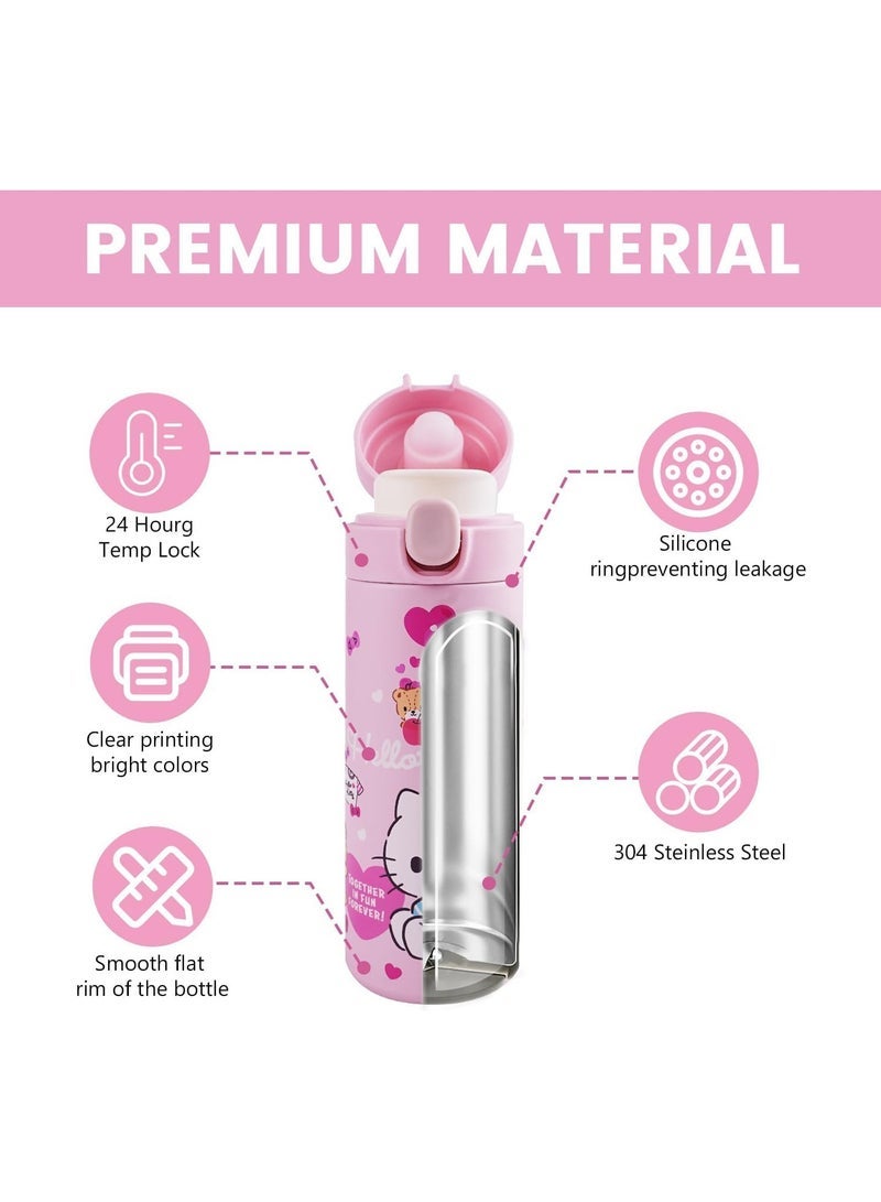 general Cartoon Cat Cat Water Bottle Ladies Thermal Mug Kawaii Vacuum Insulated Stainless Steel Water Bottle Cute Girl's Gift - Image 2