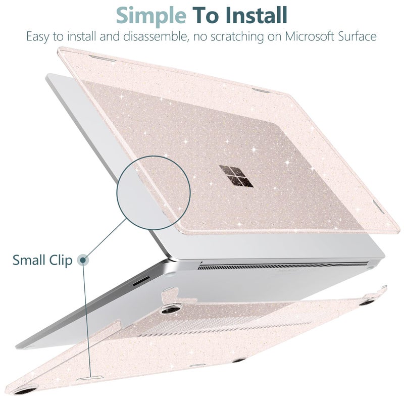Batianda Premium Crystal Case for 13.8" Microsoft Surface Laptop Copilot+ PC 2024 (7th Edition) Lightweight Durable Scratch-Resistant, with Keyboard Cover & Screen Protector, Starlight - Image 2