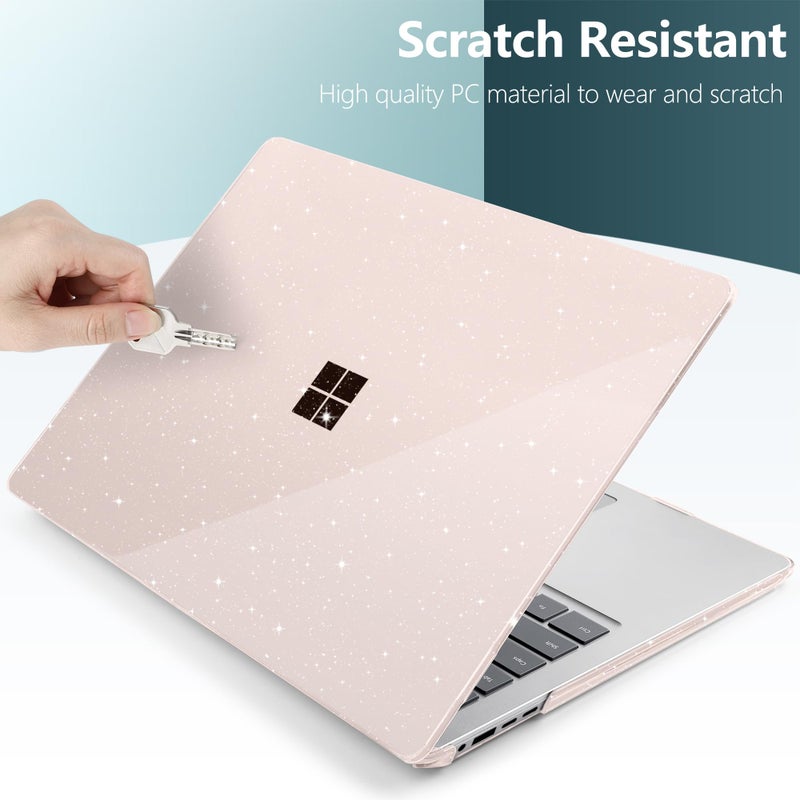 Batianda Premium Crystal Case for 13.8" Microsoft Surface Laptop Copilot+ PC 2024 (7th Edition) Lightweight Durable Scratch-Resistant, with Keyboard Cover & Screen Protector, Starlight - Image 4