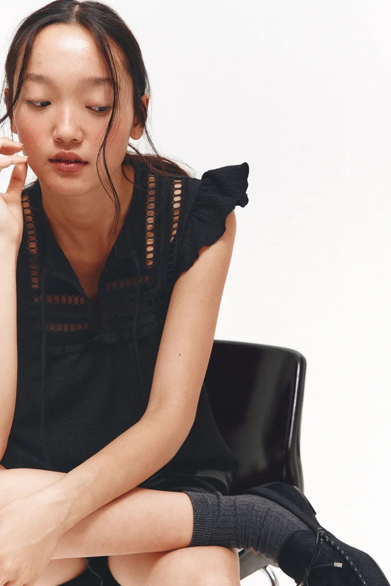 H&M Textured jersey top