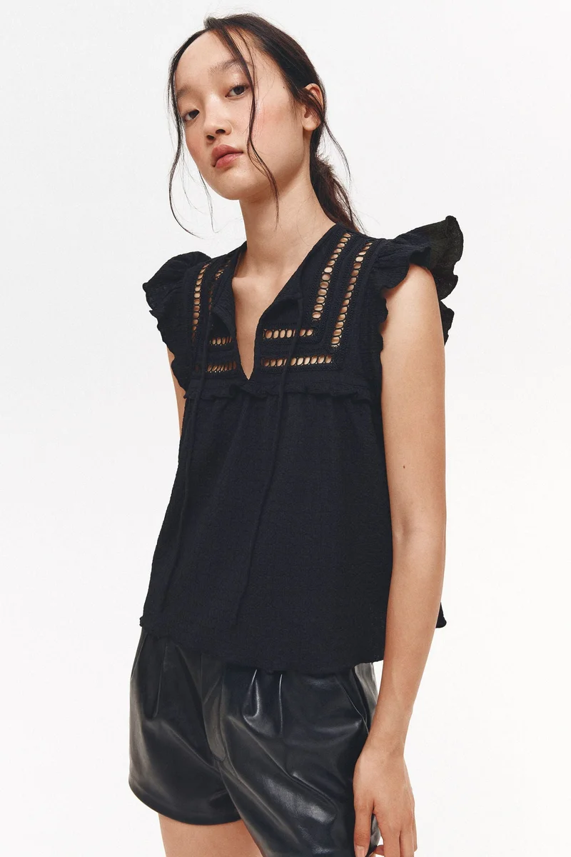 اتش اند ام بلوزة جيرسيه منقوشة