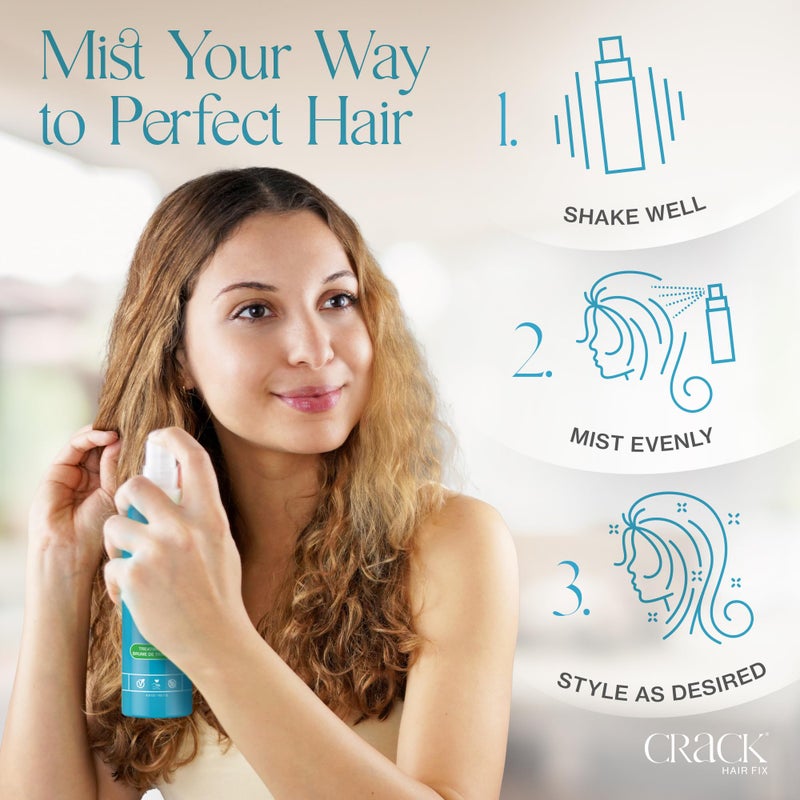 Crack HAIR FIX Mist Spray - Moisturizes & Protects Hair From Dryness & Thermal Damage, Improves Texture - 6 oz - Image 5