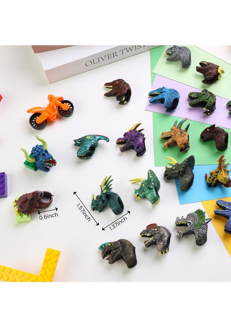 SOLARAE Dinosaur Finger Puppets for Kids 24PCS Realistic Dinosaur Figures Toys Dino Finger Toys for Birthday Goodie Bag Stuffers Party Favors Classroom Prize Supplies - Image 2