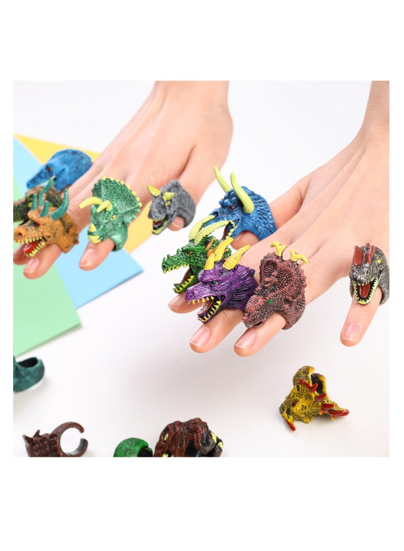 SOLARAE Dinosaur Finger Puppets for Kids 24PCS Realistic Dinosaur Figures Toys Dino Finger Toys for Birthday Goodie Bag Stuffers Party Favors Classroom Prize Supplies - Image 3