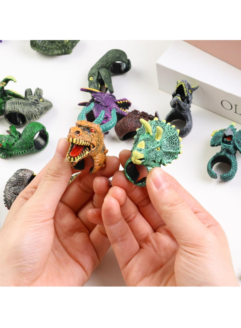SOLARAE Dinosaur Finger Puppets for Kids 24PCS Realistic Dinosaur Figures Toys Dino Finger Toys for Birthday Goodie Bag Stuffers Party Favors Classroom Prize Supplies - Image 4