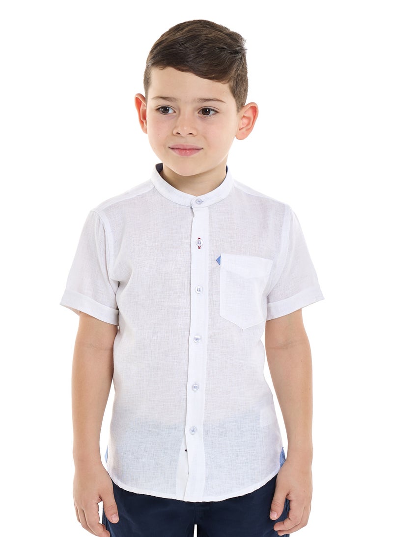 فكتور اند جين طقم قميص وشورت بأكمام قصيرة وياقة ماندرين من فيكتور وجين - Image 3