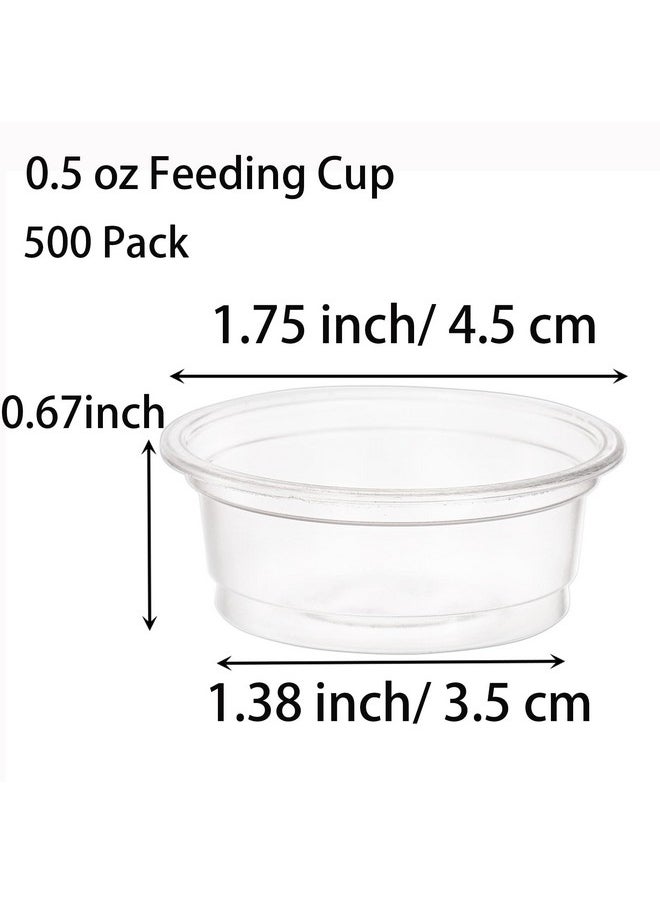 TOPZEA - 500 Pack Small Gecko Food And Water Cups, 0.5 Oz Plastic Reptile Feeding Dish Feeder Bowls For Lizard Crested Gecko And Small Pets, Ledge Accessories - Image 1