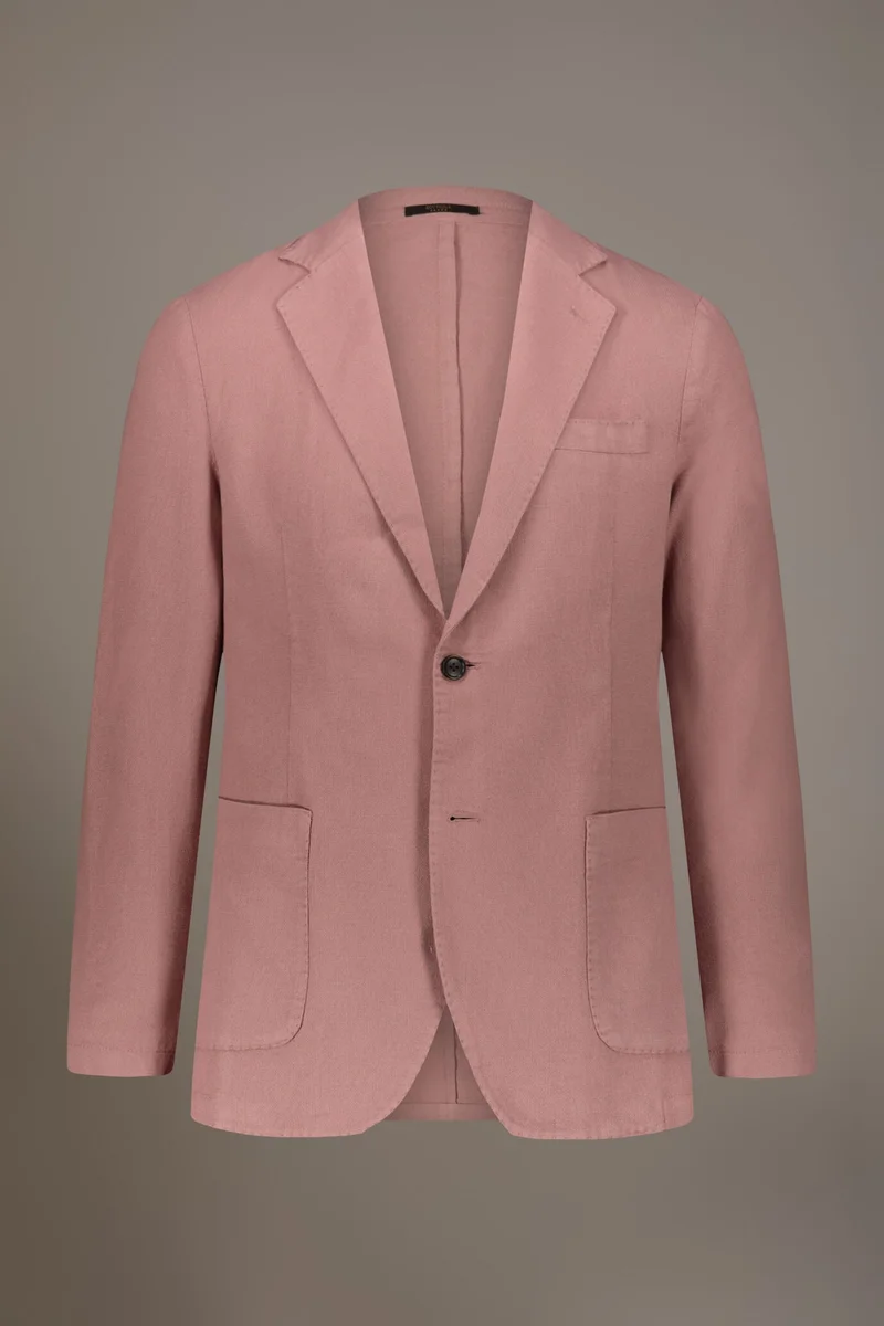 Single breasted cotton linen jacket - Antique Rose
