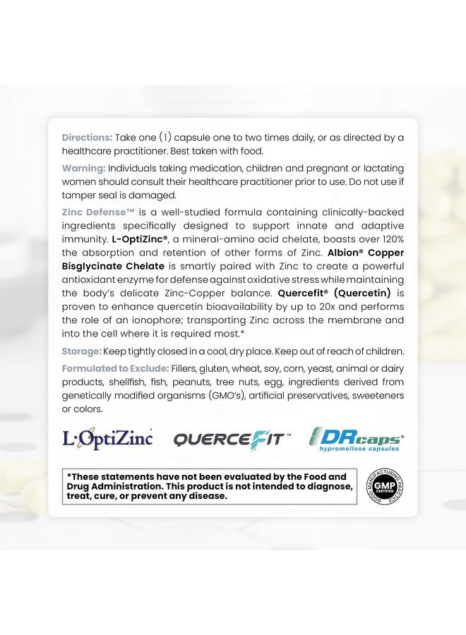 Pure Therapro Rx Zinc Defense | Zinc + Copper + Quercetin | 60 Servings in Vegan Capsules | L-OptiZinc & Quercefit Ionophore | Chelated Minerals | Immune, Gut, & Hormonal Balance Support - Image 3