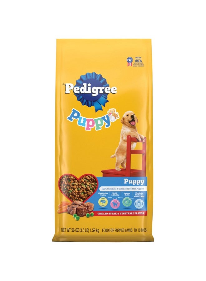 Pedigree Puppy Dry Puppy Food, Grilled Steak and Vegetable Flavor, 3.5 lb. Bag - Image 1