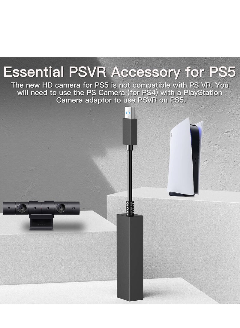 PSVR Camera Adapter for PS5 Console, PS VR Converter Cable PSVR VR Mini Camera Adapter Cable for PS5 Game Console for PS4 Host Camera, USB3.0 VR Games Accessories - Image 2