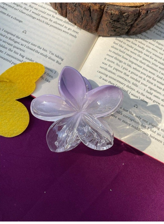 Radhya Accessories 2 pcs Large Viral Flower Hair Claws for Women Hair clutchers clawclips for Girls Plumeria flower hair Clips, painted flower hair claws Hair Accessories - Image 5