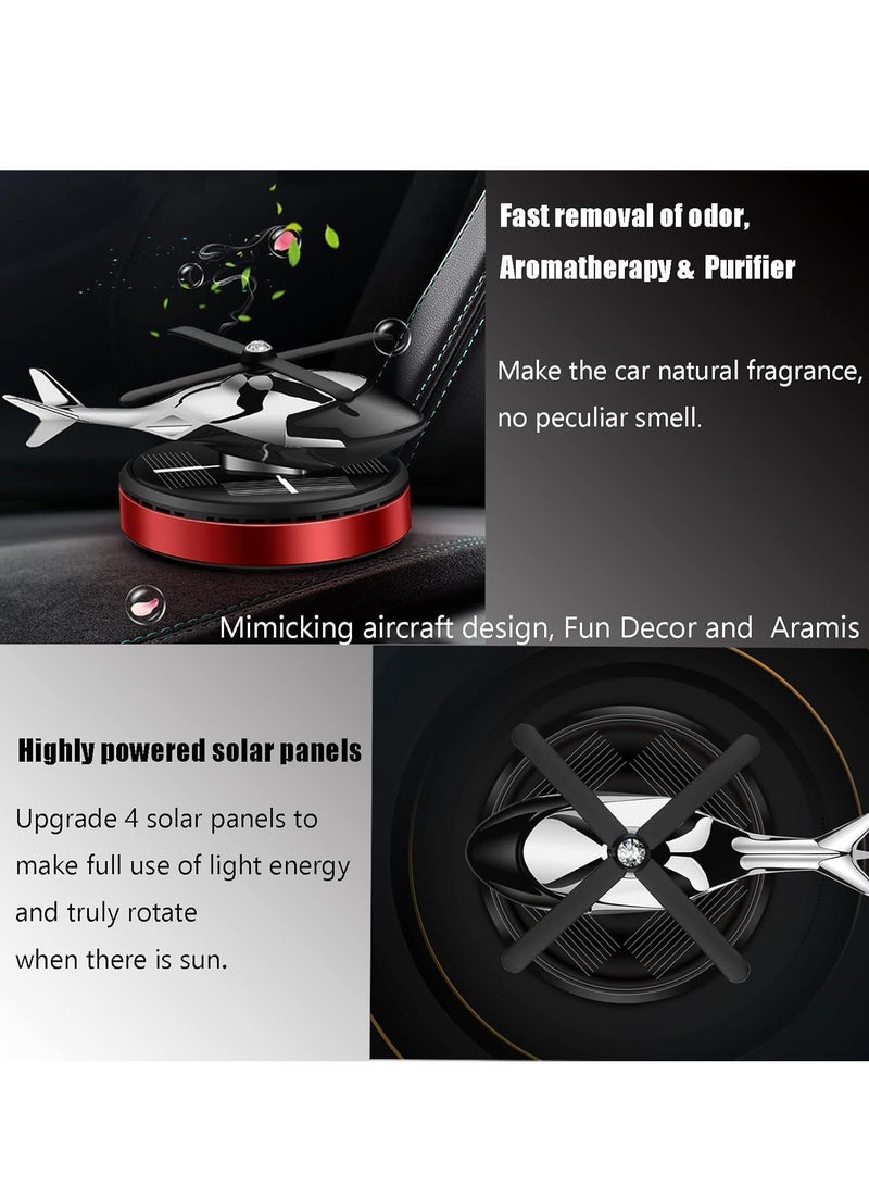 ELTRAZONE Solar Energy Rotating Helicopter Diffuser – Car Air Freshener, Long-Lasting Fragrance, Essential Oil Diffuser, Odor Eliminator, Home & Office Decor (Gold) - Image 3