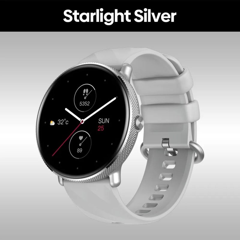 زيبليز ساعة ذكية Zeblaze GTR 3 Pro Voice Calling Smart Watch 1.43" Amoled Display 316L Stainless Steel Frame Fitness Tracking Smartwatch, Starlight Silver 0814172 - Image 1