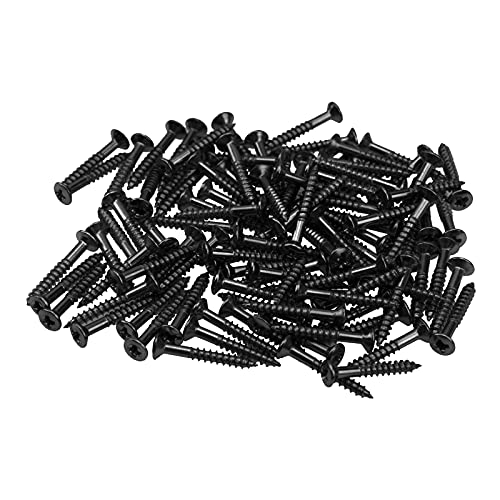 Yootones 100Pcs Yootones Guitar Humbucker Pickup Ring Mounting Screws Pickup Frame Surround Screws Compatible with Epiphone Les Paul Stratocaster SG Guitar (Black) - Image 1