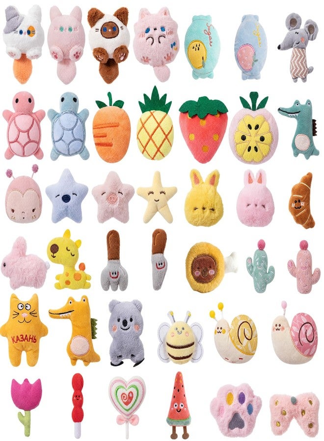 Leitee 40 Pcs Cat Toys Bulk Interactive Chew Toys for Indoor Cats, Small Plush Soft Kitten Teething Chew Toy for Cat Lovers Gifts Entertaining, Catnip Not Included(Kawaii,4.3-5.9") - Image 1