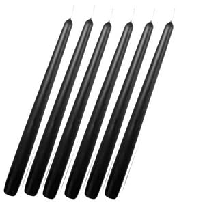 Indoblaze Unscented Black Taper Candles | Long Candles for Home Decor | Candle Sticks Pack of 6, Paraffin Wax - Image 5
