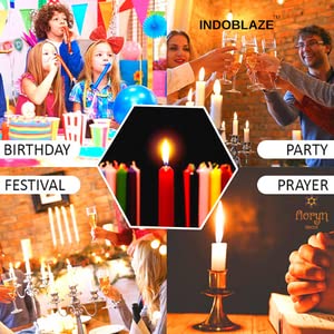 Indoblaze Unscented Black Taper Candles | Long Candles for Home Decor | Candle Sticks Pack of 6, Paraffin Wax - Image 4