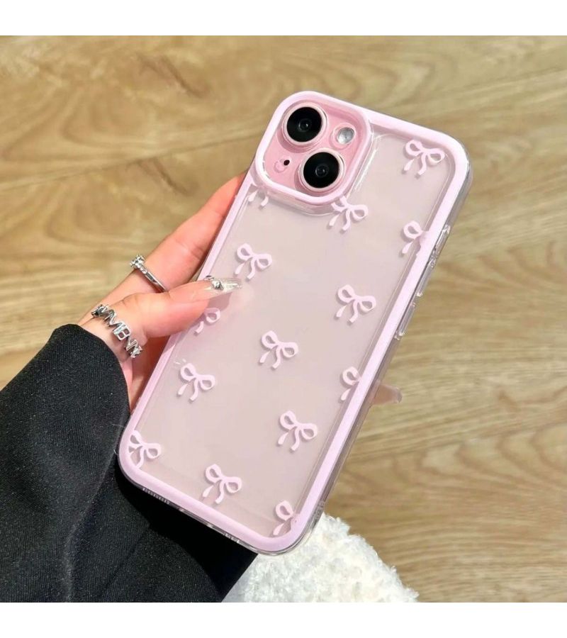 Burgundy Bow TPU Phone Case High Transparency Drop Proof For Apple iPhone X XS - Image 5