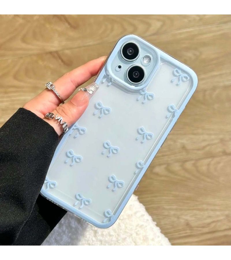Burgundy Bow TPU Phone Case High Transparency Drop Proof For Apple iPhone X XS - Image 1