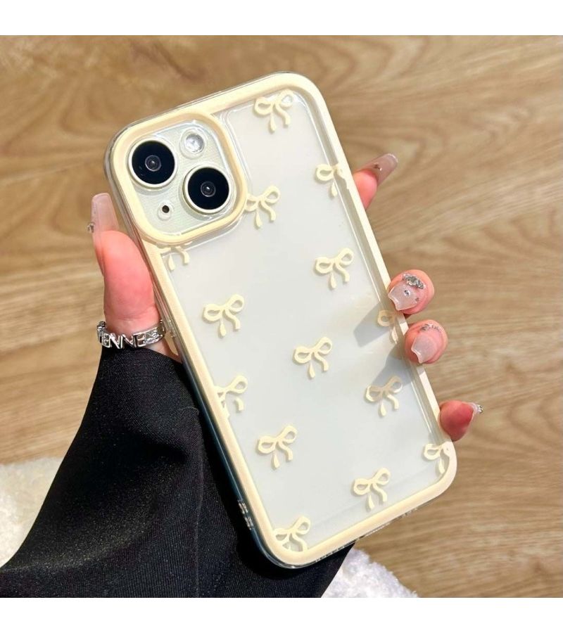 Burgundy Bow TPU Phone Case High Transparency Drop Proof For Apple iPhone X XS - Image 3
