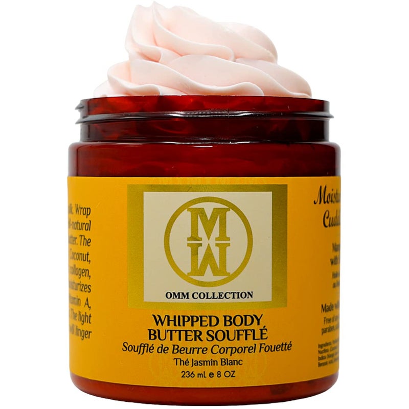 OMM Collection Natural Whipped Body Butter Souffl For Dry  Sensitive Skin  Whipped Shea Butter Infused By Vitamin E  A Mango Butter  Cacao Butter  Hydrating  Moisturizing  Vegan