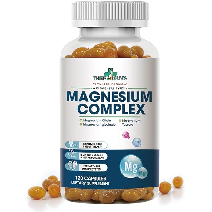 TheraSuva High Absorption Magnesium Complex | 6 Element Magnesium Complex for Muscle, Bone & Nerve Health, 2 Month Supply, 120 Softgels - Image 1