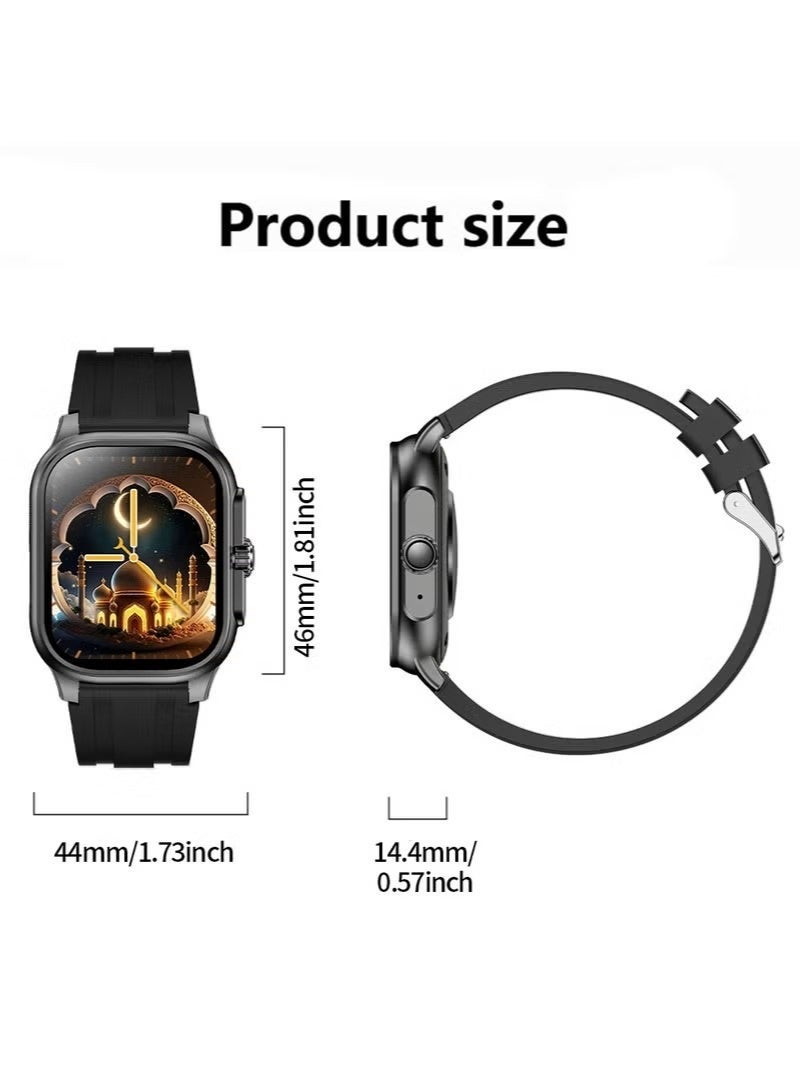 ELTRAZONE Muslim Smart Watch M77 Max with Qibla Direction, Bluetooth Smart Watch Prayer Time Reminders, Heart Rate and Fitness Tracker Multifunctional Sports Watch for Men and Women – Compatible with Android & iOS - Image 4