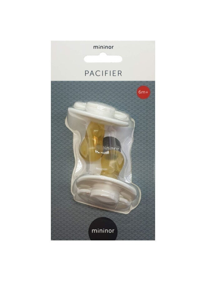Mininor 2 Pieces Round Pacifier Silicone 6M Snowberry - Image 3