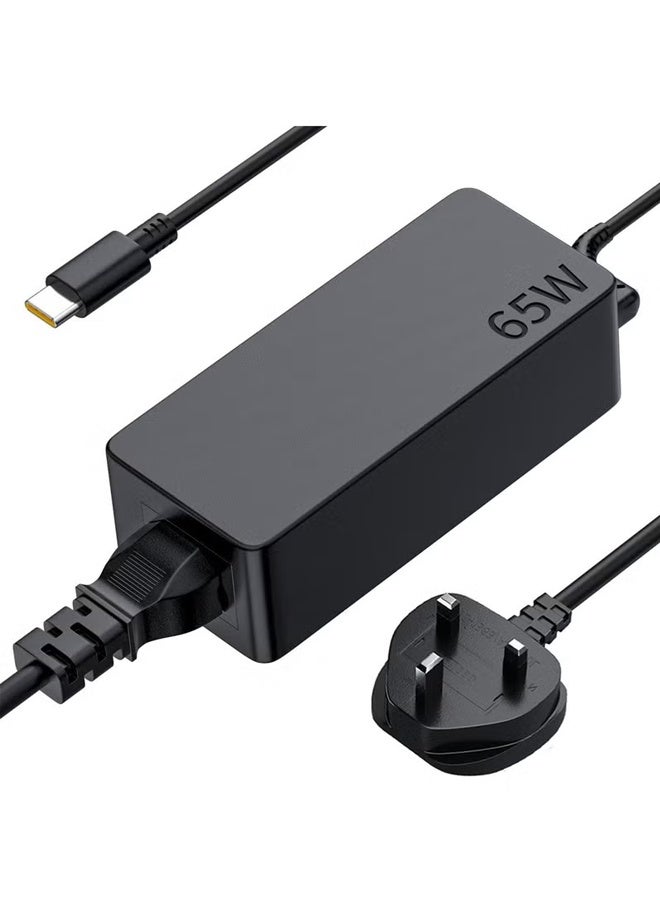 USB-C 65W 45W AC Replacement Charger fit for Lenovo ThinkPad T14 T15 T480 T480s T490 T490s T495 T495s T580 X13 X280 X380 X390 X395 E15 E480 E490 Lenovo Yoga C330 65W Laptop Power Supply Adapter Cord - Image 1