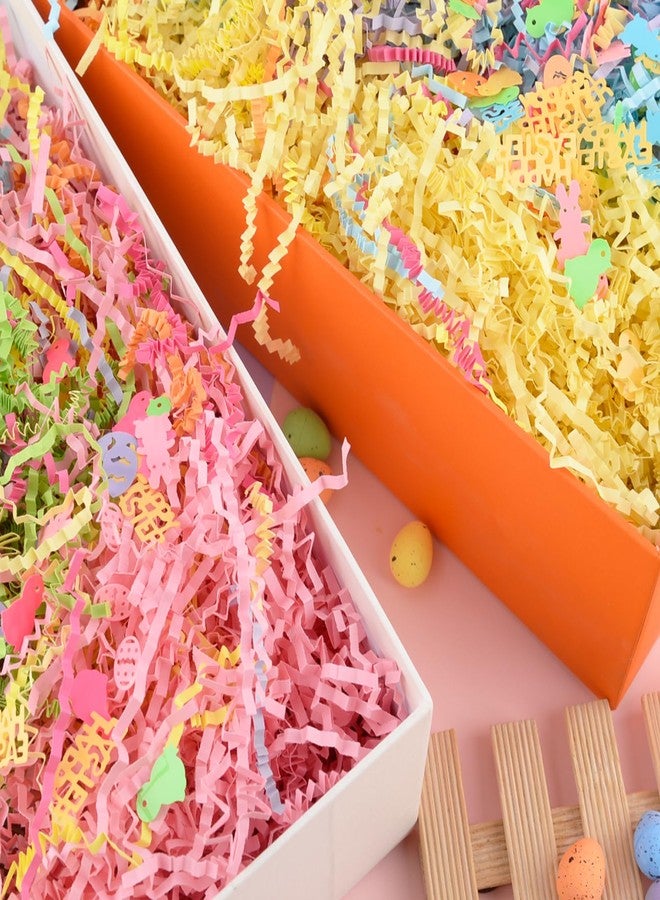 Qumenan 11oz Easter Grass Crinkle Cut Paper Large Pack 8 Colors Easter Shredded Paper with Rabbit Egg Chicken Shape Glitter Confetti for Gift Wrapping Basket Filling Birthdays Weddings Party Supply - Image 4