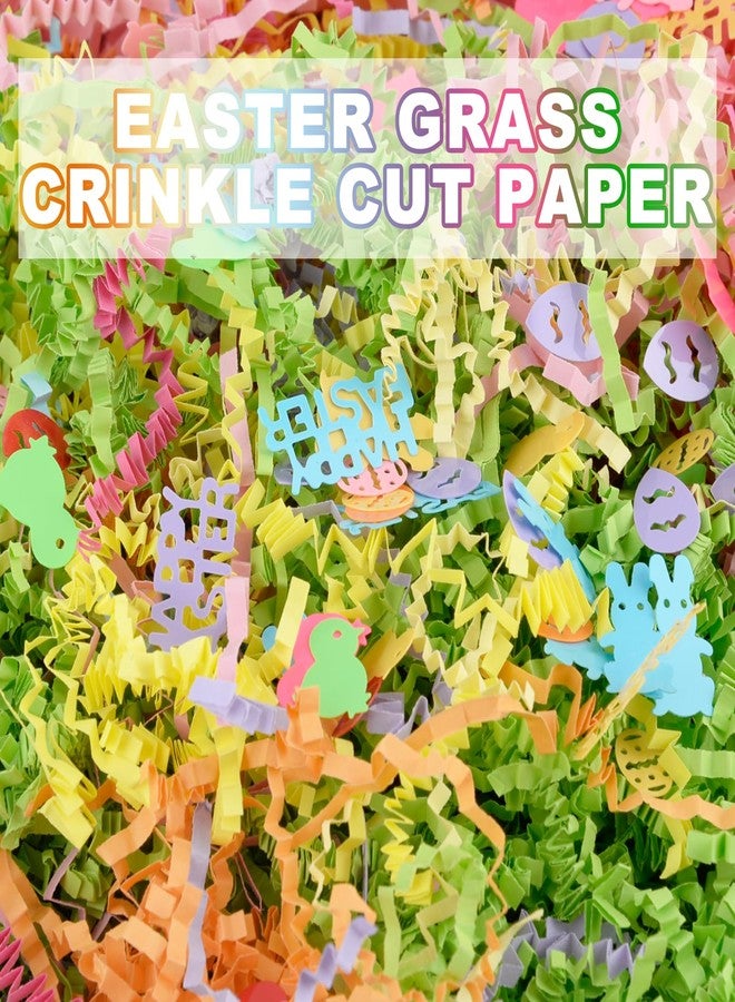 Qumenan 11oz Easter Grass Crinkle Cut Paper Large Pack 8 Colors Easter Shredded Paper with Rabbit Egg Chicken Shape Glitter Confetti for Gift Wrapping Basket Filling Birthdays Weddings Party Supply - Image 3