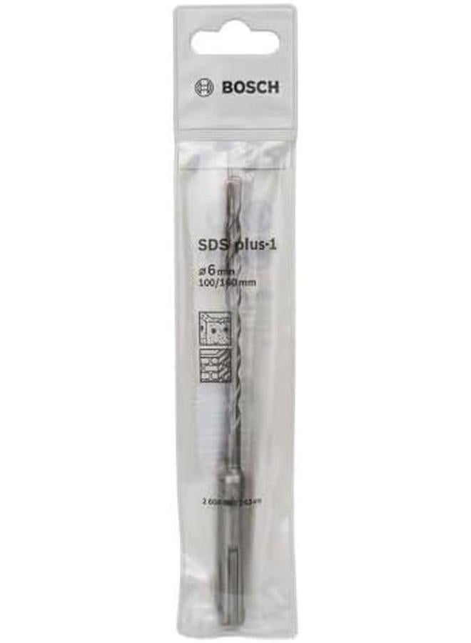 BOSCH Sds Plus 1 Drill Bit For Rotary Hammer Drills Optimised For Drilling Inch Concrete 2 Flute U Shape Flute Design Provides Effective Dust Removal 6.00 Mm Diameter 160 Mm Total Length 1 Pcs - Image 2