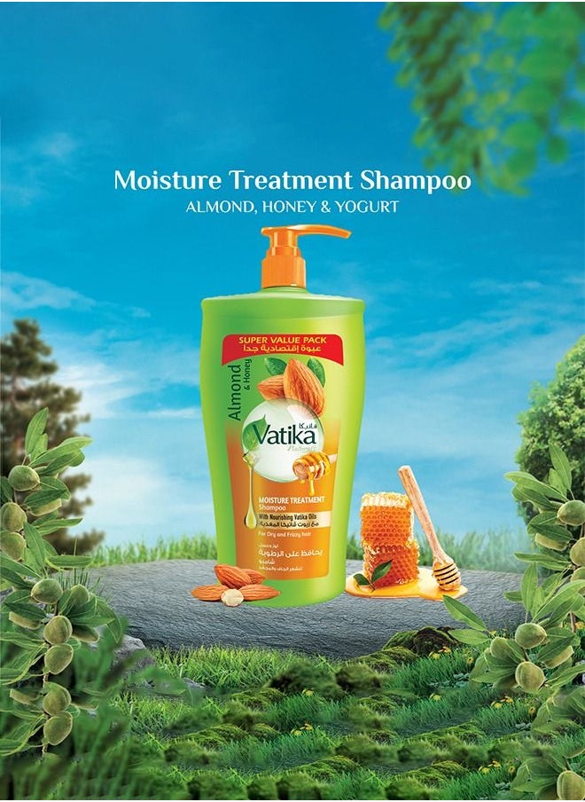 Vatika Naturals - Vatika Naturals Moisture Treatment Shampoo - Enriched with Almond and Honey - For Dry and Frizzy hair - 1000ml - Image 1