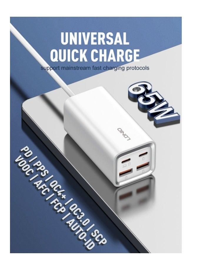 LDNIO Multifunction Power Adapter 65W -  White - Image 3