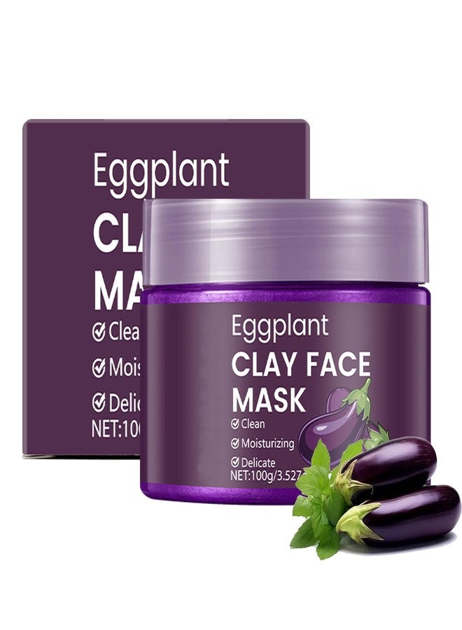 Grospe Eggplant Clay Mask for Face,Deep Cleaning Facial Mask,Eggplant Mud Mask Deep Cleansing for Blackheads,Enhance Skin Firmness and Elasticity - 3.527Oz - Image 1