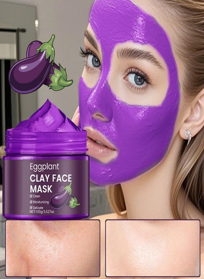 Grospe Eggplant Clay Mask for Face,Deep Cleaning Facial Mask,Eggplant Mud Mask Deep Cleansing for Blackheads,Enhance Skin Firmness and Elasticity - 3.527Oz - Image 5