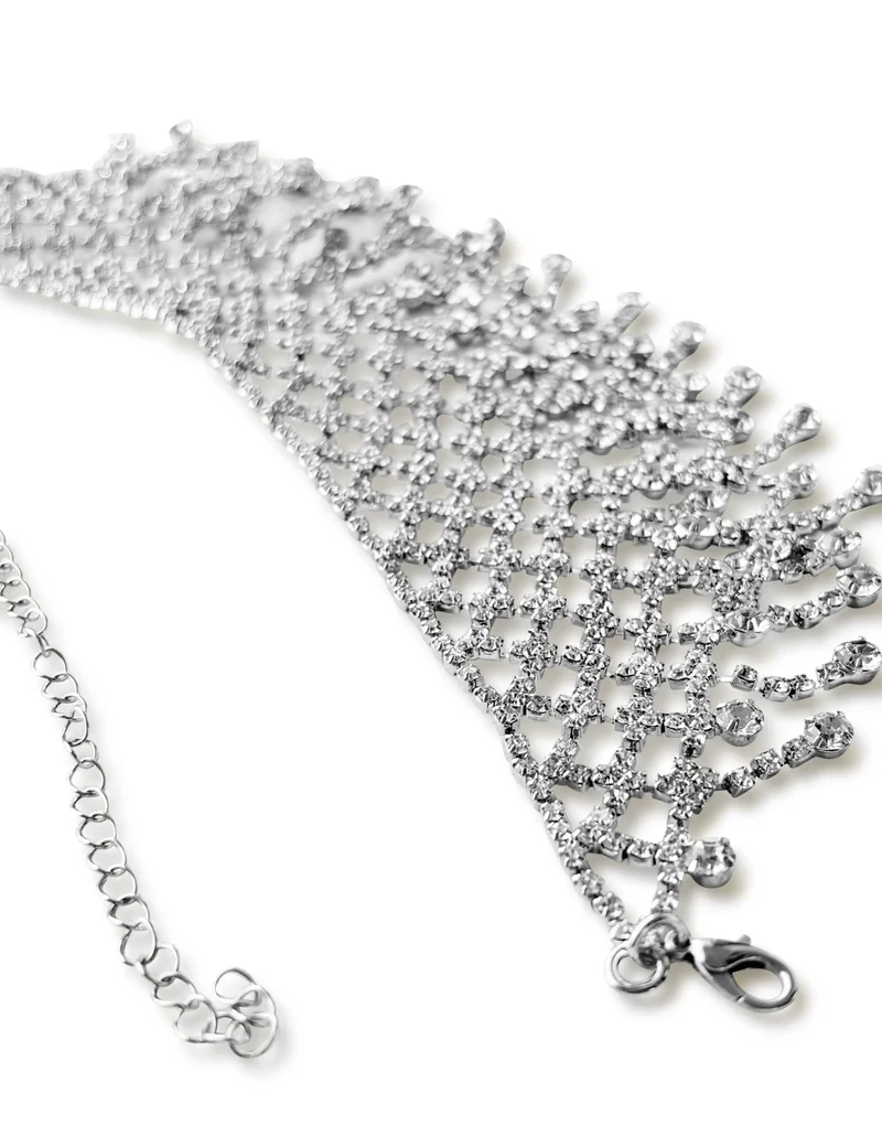 Hzmer Jewellery Nostalgia Frill Crystal Embellished Choker